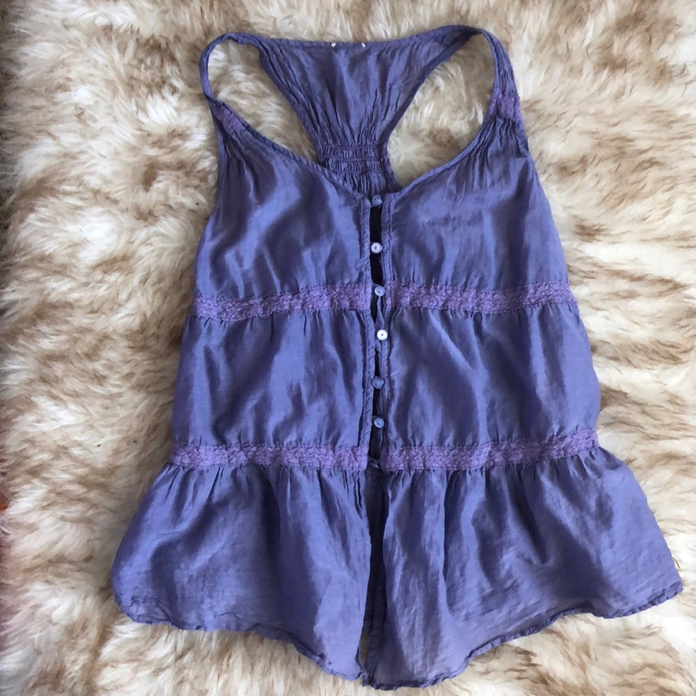 Boho light purple flowing racerback tank top